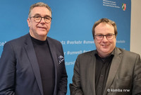 NRW-Landesvorsitzender Andreas Hemsing (links) und NRW-Verkehrsminister Oliver Krischer (Foto: © komba nrw)